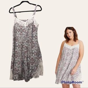 Torrid lace inset a line mini dress